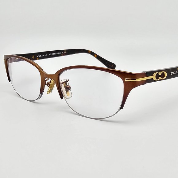 *SOLD* Coach HC5058 Jackie 9199 Dark Brown Dark Tortoise Semi-Rimless Eyeglasses - Picture 1 of 13